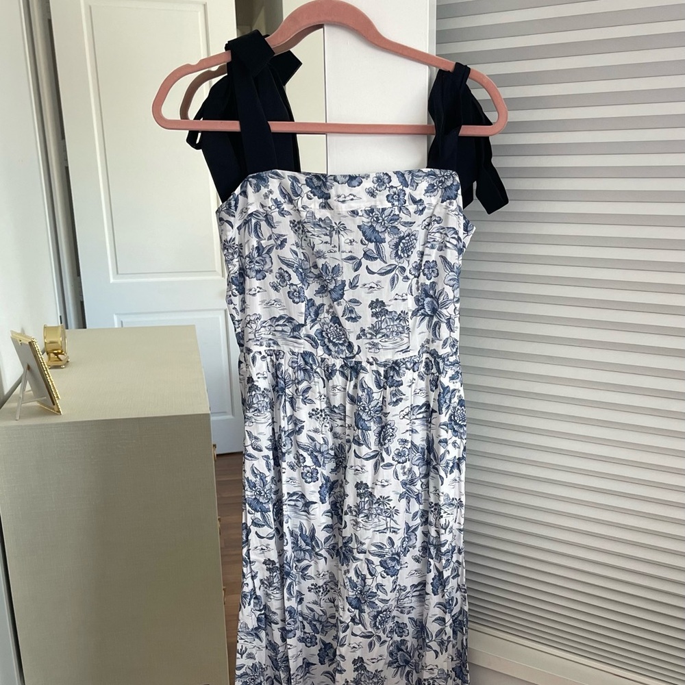 Nina Blanc French Val Blue Toile Dress